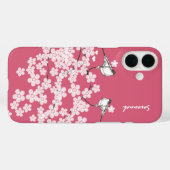 シジュウカラ+ラブバード+桜の枝 Case-Mate iPhoneケース (裏面 (横))