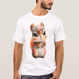 シスイな秋のシマリス 森の住人 男性用 Tシャツ