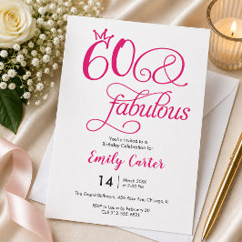 シスクリプト ピンク 60歳の誕生日パーティー 招待状