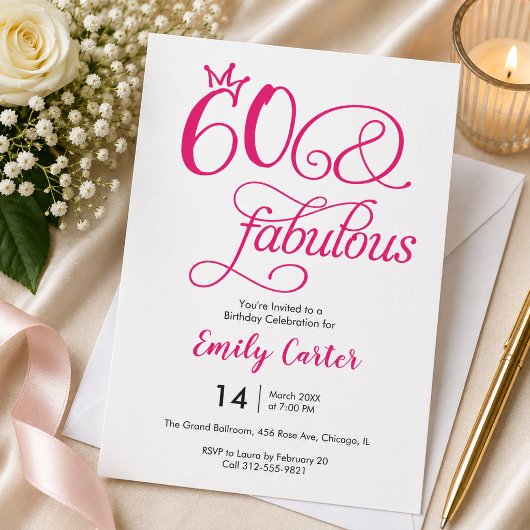 シスクリプト ピンク 60歳の誕生日パーティー 招待状