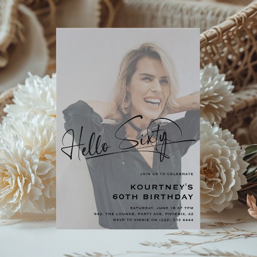 シスクリプト Hello Sixty ミニマル 60歳の誕生日 招待状