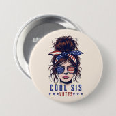 シスクール投票ヴィンテージめちゃくちゃなヘアレディ選挙 缶バッジ (正面&裏面)