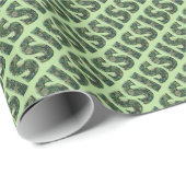 シスタイポグラフィ花文字パターンフローラ緑 ラッピングペーパー (ロールコーナー)