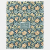 シスタイリッシュックモリスインスパイアアールヌーボー伝統 フリースブランケット (正面)