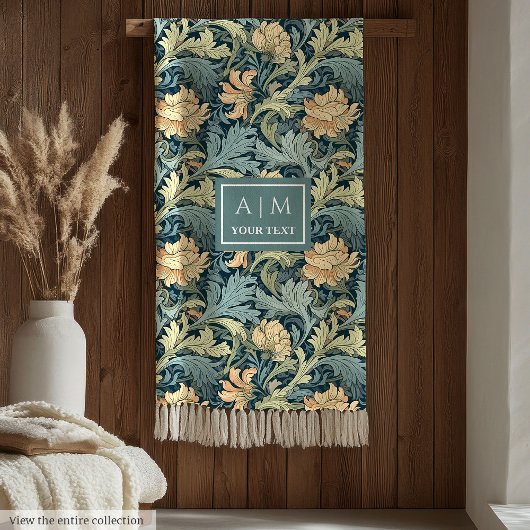 シスタイリッシュックモリスインスパイアアールヌーボー伝統 フリースブランケット