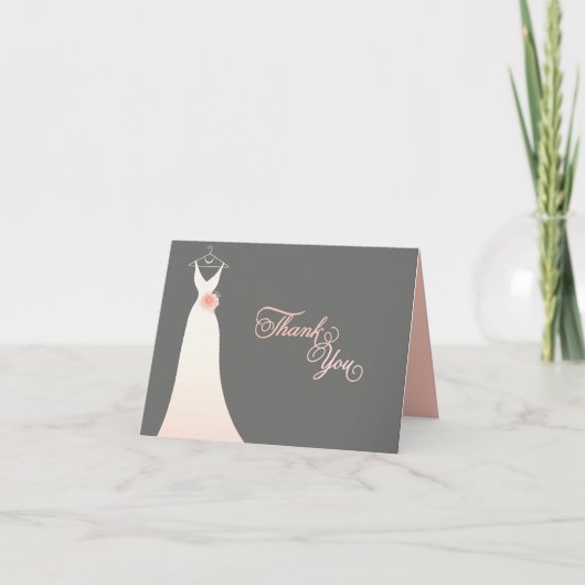 シスタイリッシュッ結婚クズガウンブライダルシャワー サンキューカード (正面)