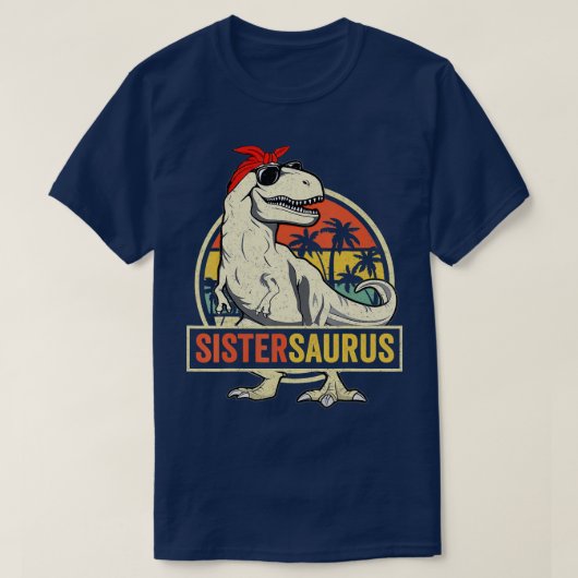 シスタサウルスTレックス恐竜シスターサウルスファミリーM Tシャツ (デザイン正面)