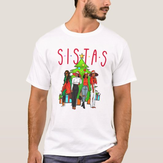 シスタスクリスマス黒人女性団シスタメラニンB Tシャツ (正面)