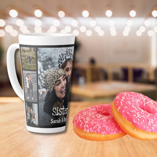 シスタモダンーパーソナライズされたス7フォトコラージュ カフェラテマグ