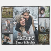 シスタモダンーパーソナライズされたス7フォトコラージュ フリースブランケット (正面(横))