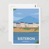 シスタロンフランスファ有名な旅行プレイスイラストレーション ポストカード (正面/裏面)