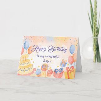 シスターおもしろいお誕生日ケーキカード カード