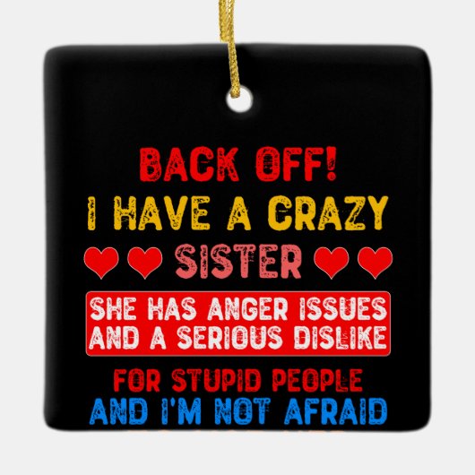 シスターおもしろいことわざ セラミックオーナメント (正面)