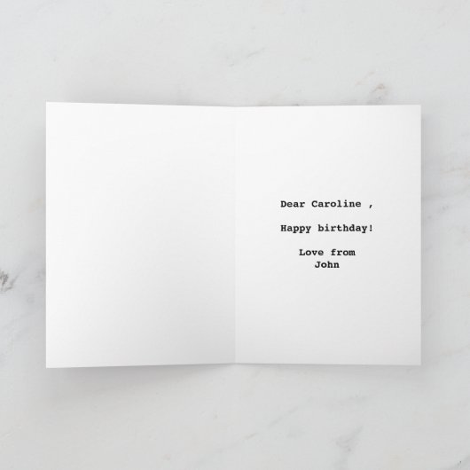 シスターおもしろいレビュー写真誕生日カード カード (内部)