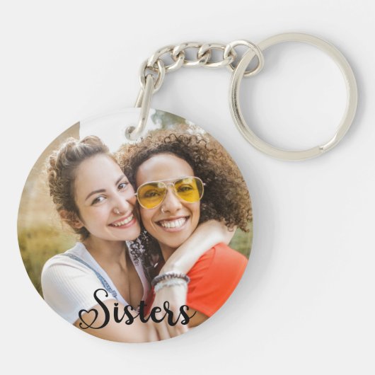 シスターおもしろい引用文ユーもし秋ハート名写真 キーホルダー (裏面)