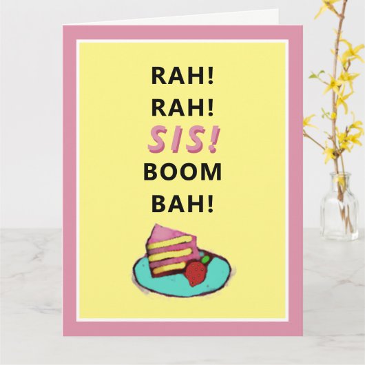 シスターおもしろい誕生日カード カード (黄色い花)