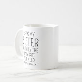 シスターおもしろい誕生日ギフトアイディアビッグリトルシスター コーヒーマグカップ (正面左)