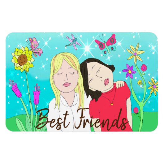 シスターお洒落フォークアートハンドドロー マグネット (横)