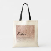 シスターの定義 ローズゴールド グリッター トートバッグ (裏面)