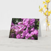 シスターの誕生日ピンク色の花 カード (黄色い花)