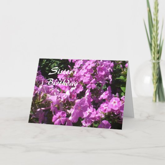 シスターの誕生日ピンク色の花 カード (正面)