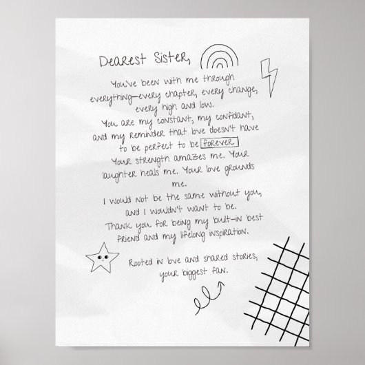 シスターへの手紙 ポスター (正面)