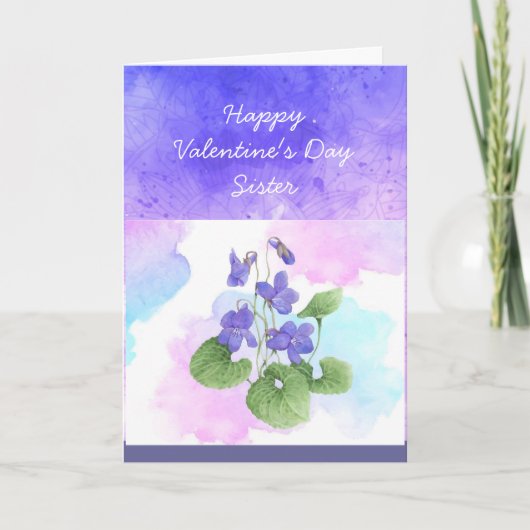 シスターアフリカスミレ花バレンタインデー シーズンカード (正面)