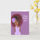 シスターアフリカンアメリカンハッピーバースデーカード カード (黄色い花)