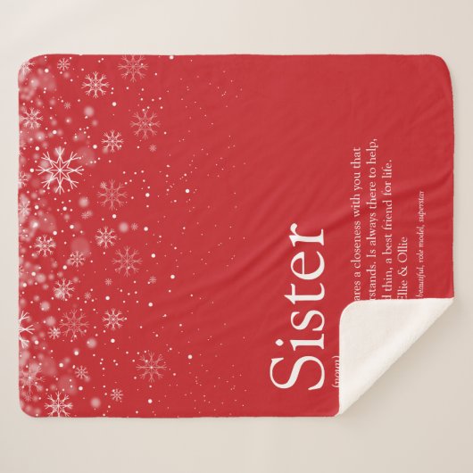 シスターウィカッコいいンターホリデースノーフレーク定義 シェルパブランケット (正面(横))