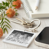 シスターエレガントスクリプトの白黒の姉妹の写真 キーホルダー (正面右)