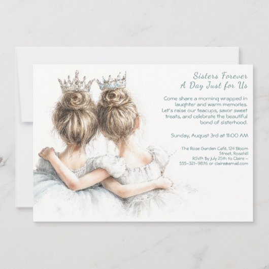 シスターエレガントデイブランチ招待状パステルアート 招待状 (正面)