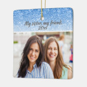シスターエレガントブルーグリッター2面2写真 セラミックオーナメント (左)