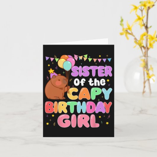 シスターオブザケイピー誕生日ガールキャピバラファミリーP カード (黄色い花)