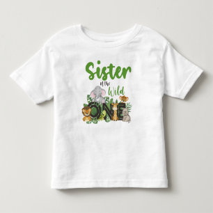 シスターオブザワイルドワンジャングルサファリ誕生日 トドラーTシャツ