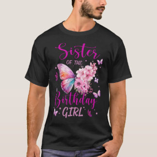 シスターオブザ誕生日ガールバタフライパーティーマッチ Tシャツ