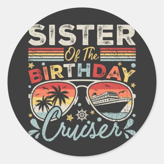 シスターオブザ誕生日クルーザーバケーション ラウンドシール (正面)