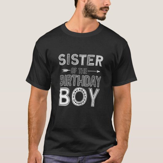 シスターオブザ誕生日ボーイファミリーラブお祝い Tシャツ (正面)