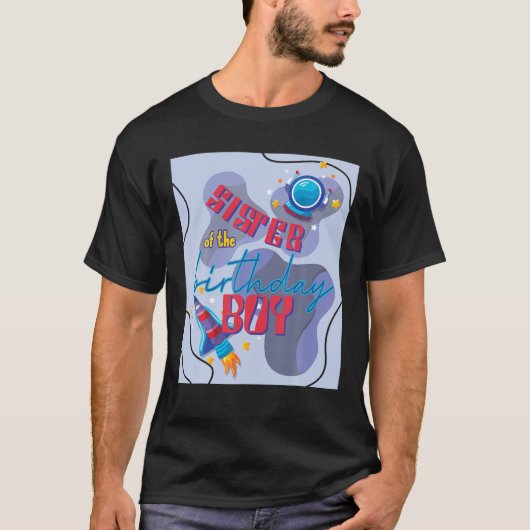 シスターオブザ誕生日ボーイ宇宙テーママッチングファ Tシャツ (正面)