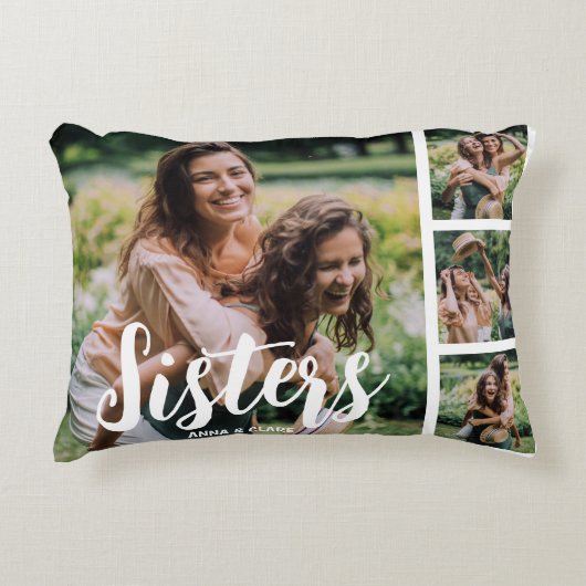 シスターカスタマイズフォトコラージュ アクセントクッション (正面)