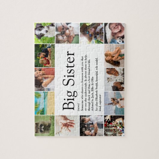 シスターカスタム定義引用文14フォトコラージュ ジグソーパズル (縦)
