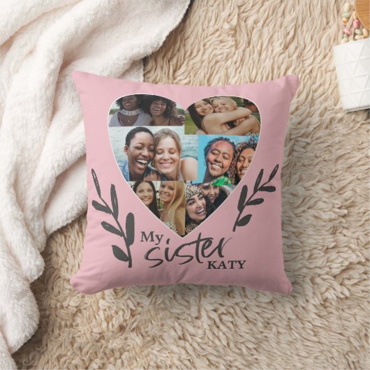 シスターキープサケハートフォトコラージュ引用文 クッション (ブランケット)