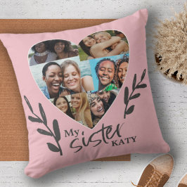 シスターキープサケハートフォトコラージュ引用文 クッション