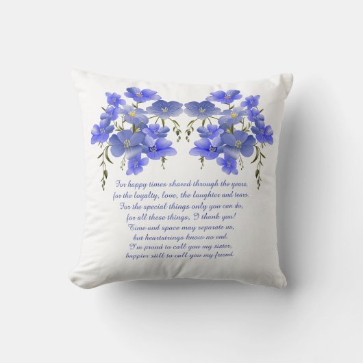 シスターギフトエレガント花&詩 クッション (正面)