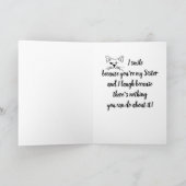 シスタークリスマスユーモア引用文ウィンキングキャットおもしろい シーズンカード (内部)