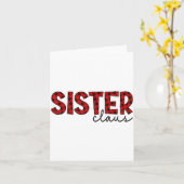 シスタークロース Xmas クリスマス 赤いチェック柄パジャマ ファミリー カード (黄色い花)