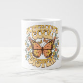 シスタークールバタフライワイルドフラワーヴィンテージレトロ ジャンボコーヒーマグカップ (右)