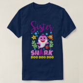 シスターシャークギフトかわいいベビーシャークファミリーマッチング Tシャツ (デザイン正面)