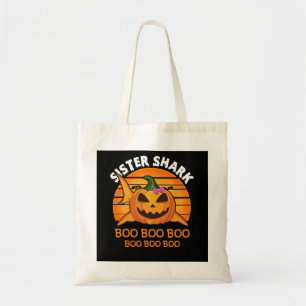 シスターシャークブブブブーブウチークハロウィーンギフト トートバッグ