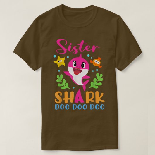 シスターシャーク姉妹シャーク恋人ファミリーマザーズ・デイ Tシャツ (デザイン正面)