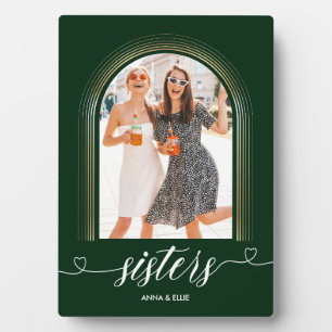 シスタースギフトパーソナライズされた金ゴールドグリーンカスタム文字 フォトプラーク